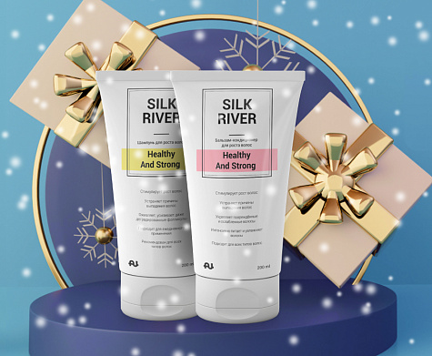 Новогодний набор silk river. Шампунь+кондиционер Healthy and strong 